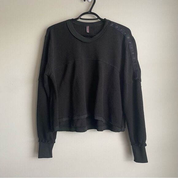 FP MOVEMENT Dream Work Thermal Layer Long Sleeve Tee In Black - Picture 1 of 8